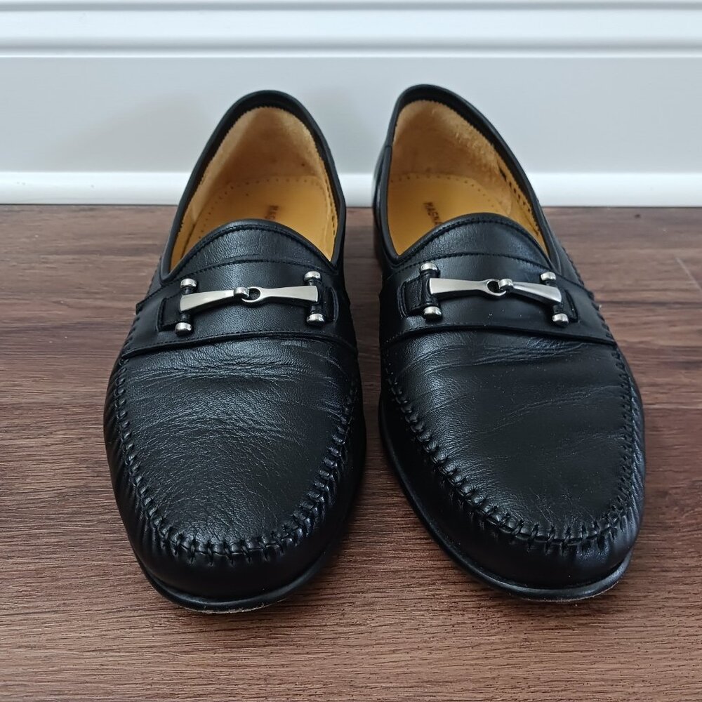 Magnanni Mens Loafers Horsebit Size 13M Black Leather Bit Slip On Dress Shoes - Picture 3 of 12